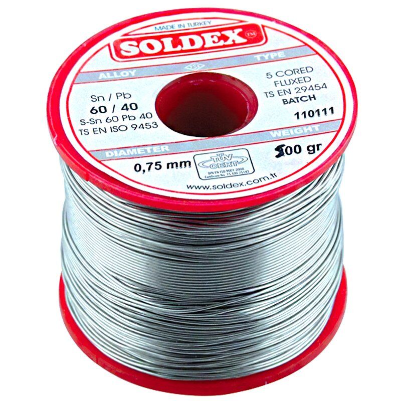 500 GR LEHİM 0,75 MM İNCE SOLDEX SN60 PB40 (4944)