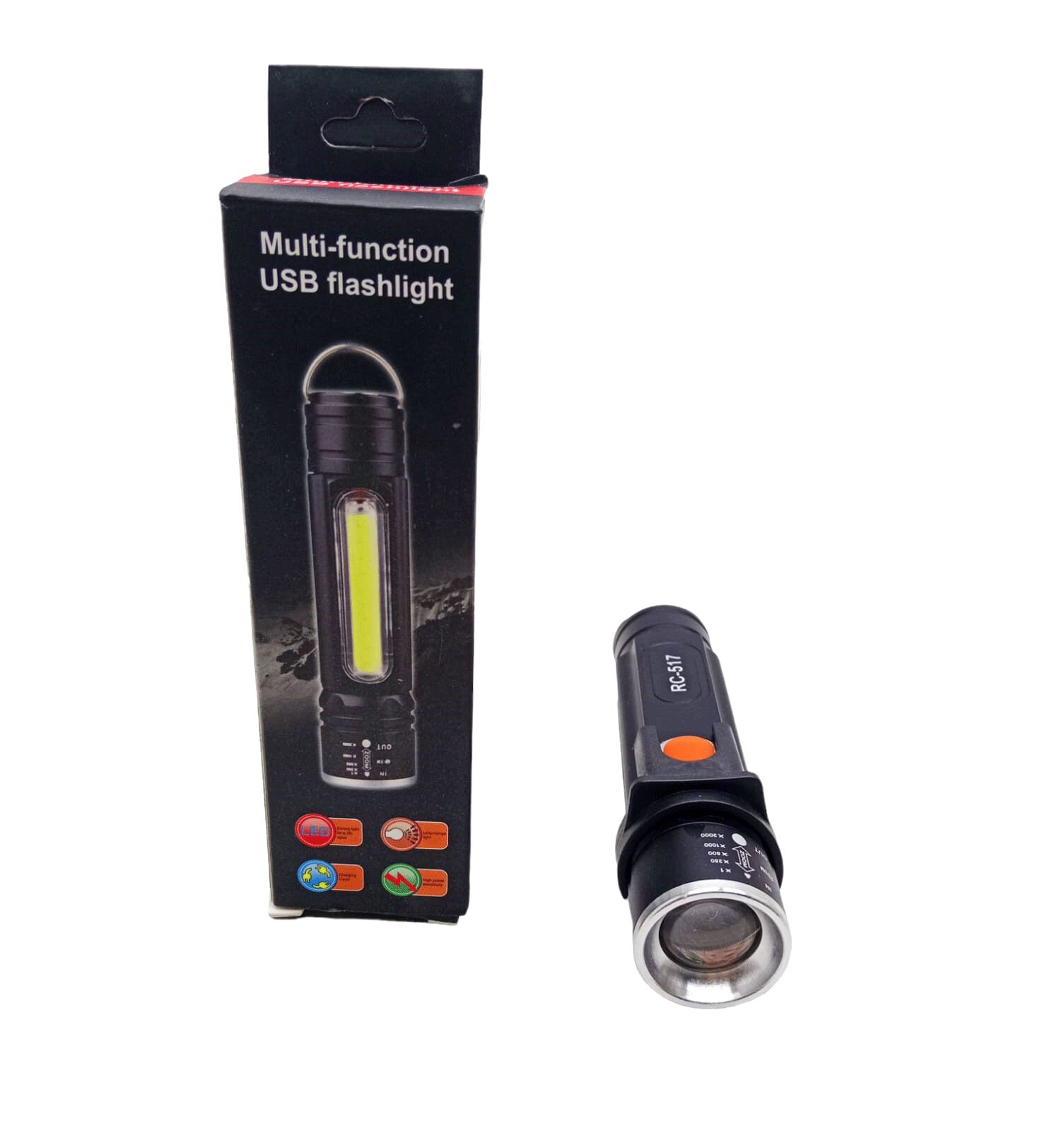 ZOMLU USB ŞARJLI EL FENERİ METAL KASA (4944)