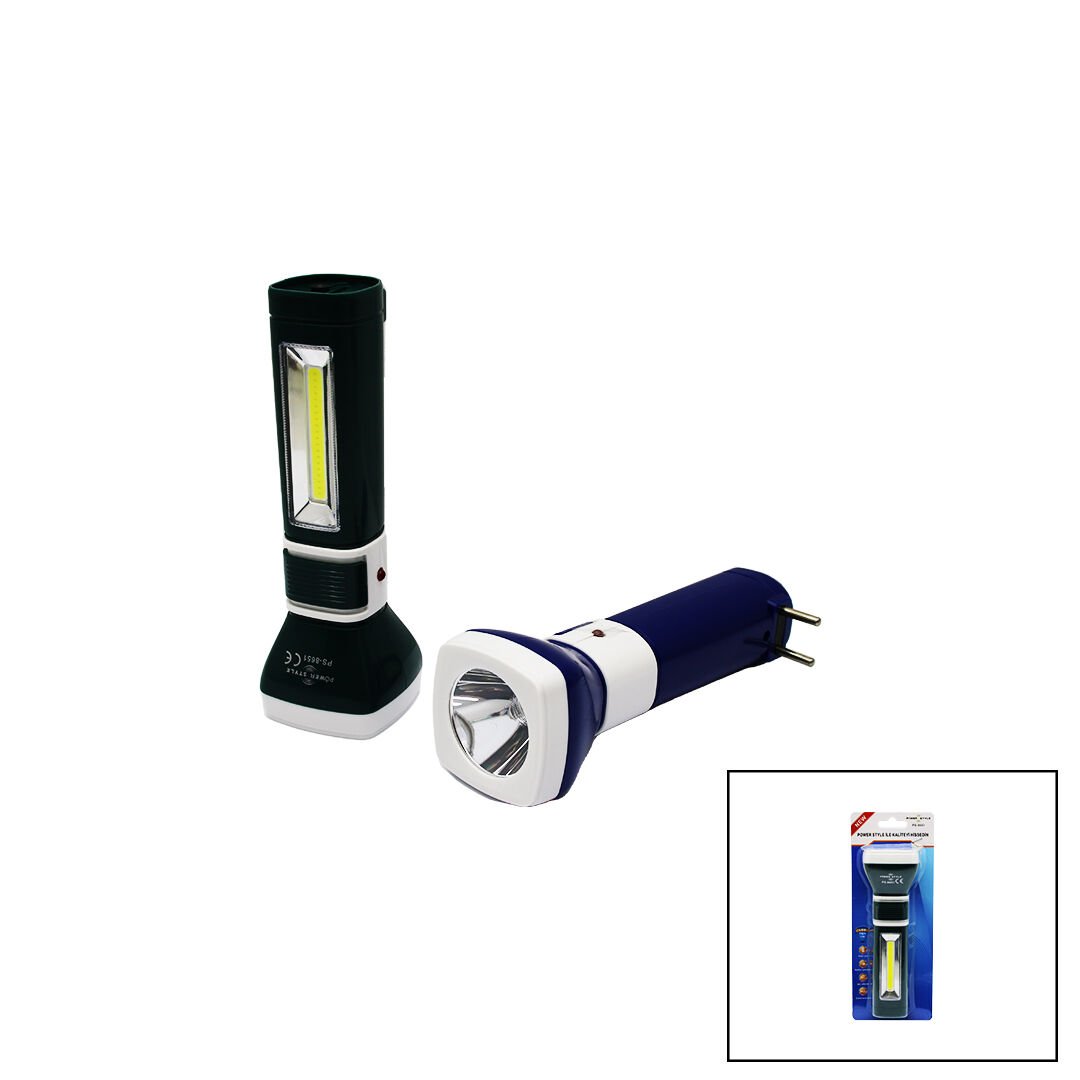 2IN1 1W + COB LED FİŞ ŞARJLI EL FENERİ (4944)