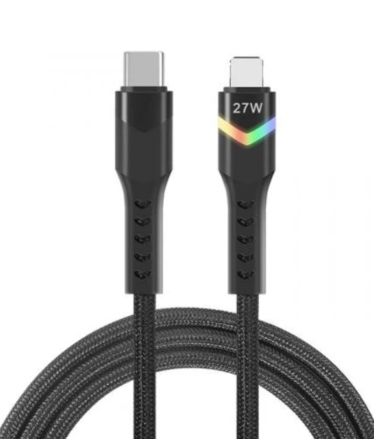 ZR536 Type-C To Lightning 27W Ledli Pd Kablo 1 M