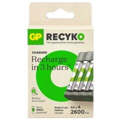 GP RECYKO B441 4 X 2600 MAH R6 AA PİLLİ PİL ŞARJ CİHAZI (GP-B441/270HCER21-2GTLB4) (4944)