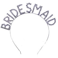 Kristal Taşlı Gümüş Renk Bridesmaid Nedime Tacı 16x17 cm