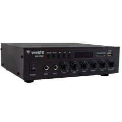 WESTA WM-750U 80W MİNİ 100V/70V/4-16 OHM USB/SD/BLUETOOTH/ UK-2 MİK.GİRİŞ TRAFOLU ANFİ (4944)