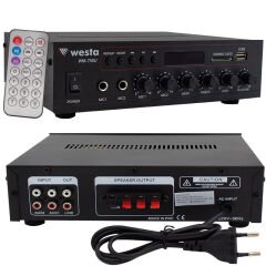 WESTA WM-750U 80W MİNİ 100V/70V/4-16 OHM USB/SD/BLUETOOTH/ UK-2 MİK.GİRİŞ TRAFOLU ANFİ (4944)