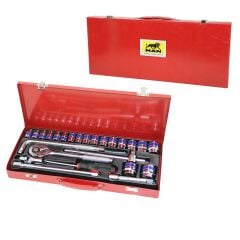26PCS LOKMA SETİ 8--32MMCIRCIR - -T- - -L- - DÜZ KOLSOKET - ADAPTÖR - EVRENSEL BAĞLANTI - T.VİDAMETAL ÇANTALI (4944)