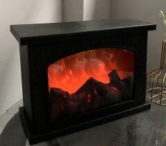 Şömine Dekoratif Yatak Odası Ve Salon Için Sauna Şömine Ledli Gece Lambası Alev Dekor