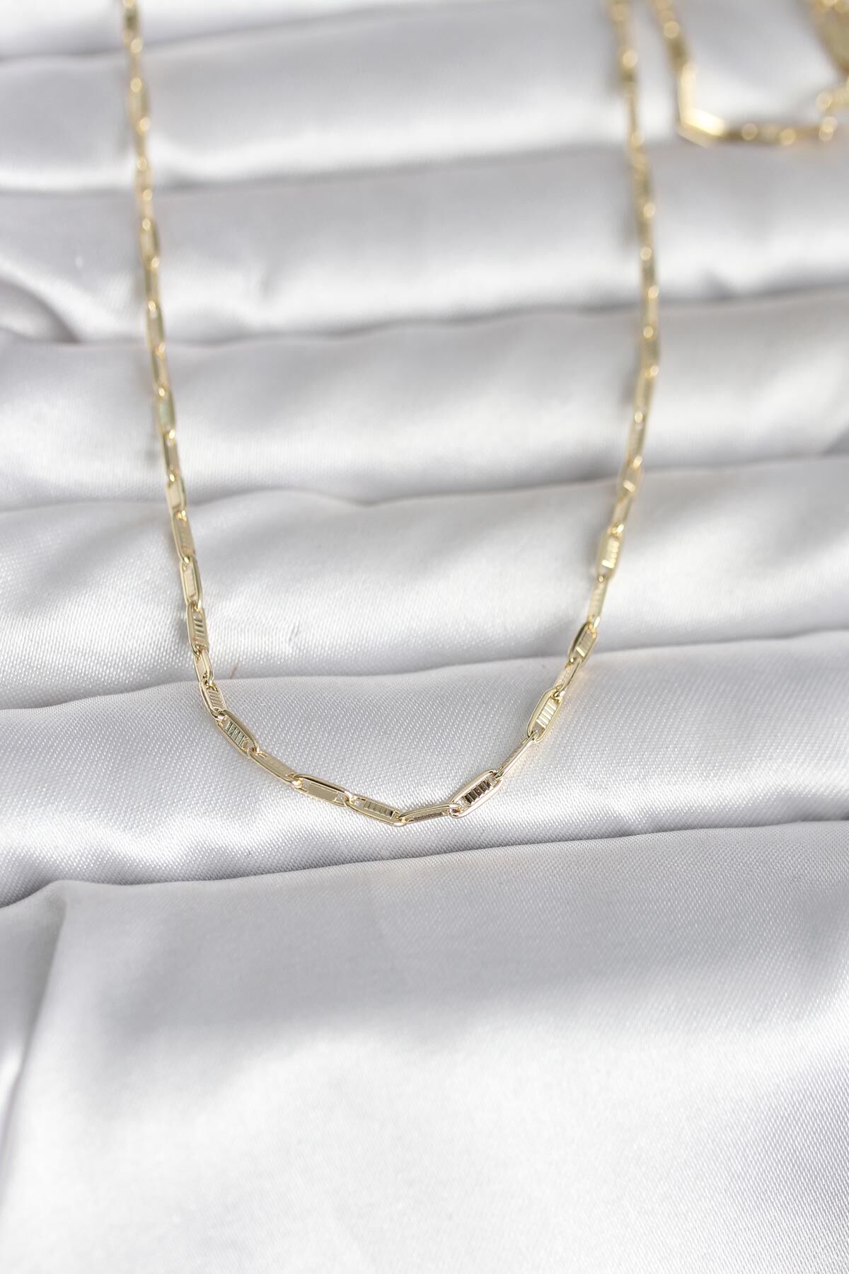 CM 14K Gold Renk İnce Ataç Zincir Model 60 cm Kadın Kolye - TJ-BKO10983