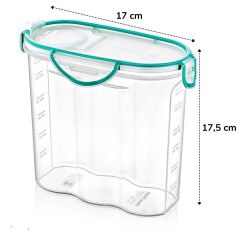 Kilitli Kapaklı Contalı Hava,Su Sıvı Geçirmez 1,7 Litre Erzak Saklama Kabı-SA585 (4944)