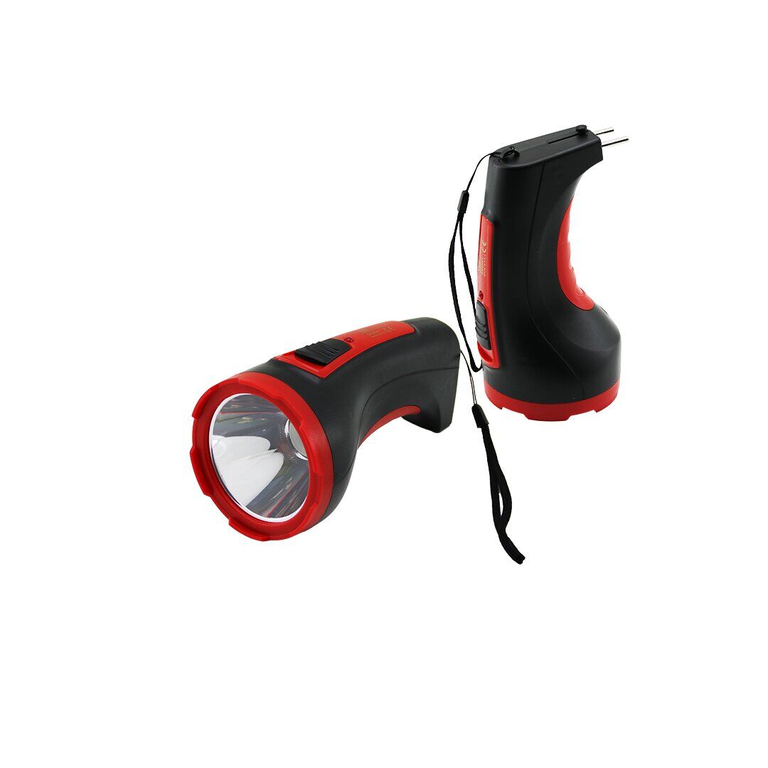 3W TEK LED BOMBELİ GÖVDE FİŞ ŞARJLI EL FENERİ UZUN MESAFELİ (4944)