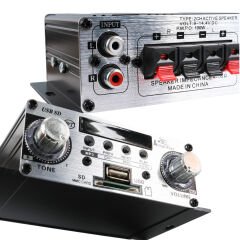 12 VOLT 100 WATT MOTOSİKLET BLUETOOTH AMFİ USB/SD 2 KANAL PAZARCI - ANFİ (125X95X40MM) (4944)