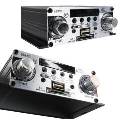 12 VOLT 100 WATT MOTOSİKLET BLUETOOTH AMFİ USB/SD 2 KANAL PAZARCI - ANFİ (125X95X40MM) (4944)