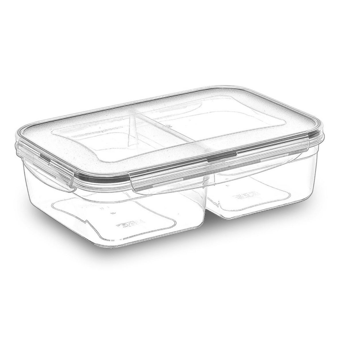 2 Bölmeli 1+1 Litre Kilitli Kapaklı Erzak Saklama Kabı LC-525 (4944)