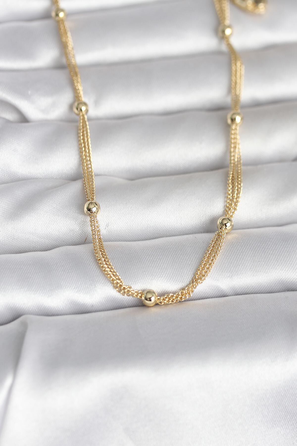 CM 14K Gold Renk Topçuk Model 60 cm Kadın Kolye - TJ-BKO10992