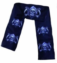 Siyah Renk Beyaz Korsan Kuru Kafa Kılıç Baskılı Atkı Banner Dekor 150x17 cm