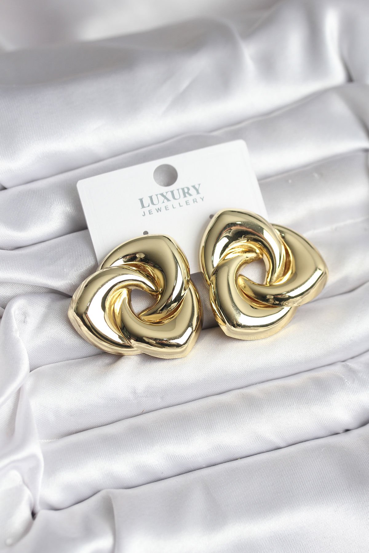 Pirinç Gold Renk Geometrik Vintage Kadın Küpe - TJ-BKP11437