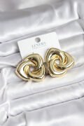 Pirinç Gold Renk Geometrik Vintage Kadın Küpe - TJ-BKP11437
