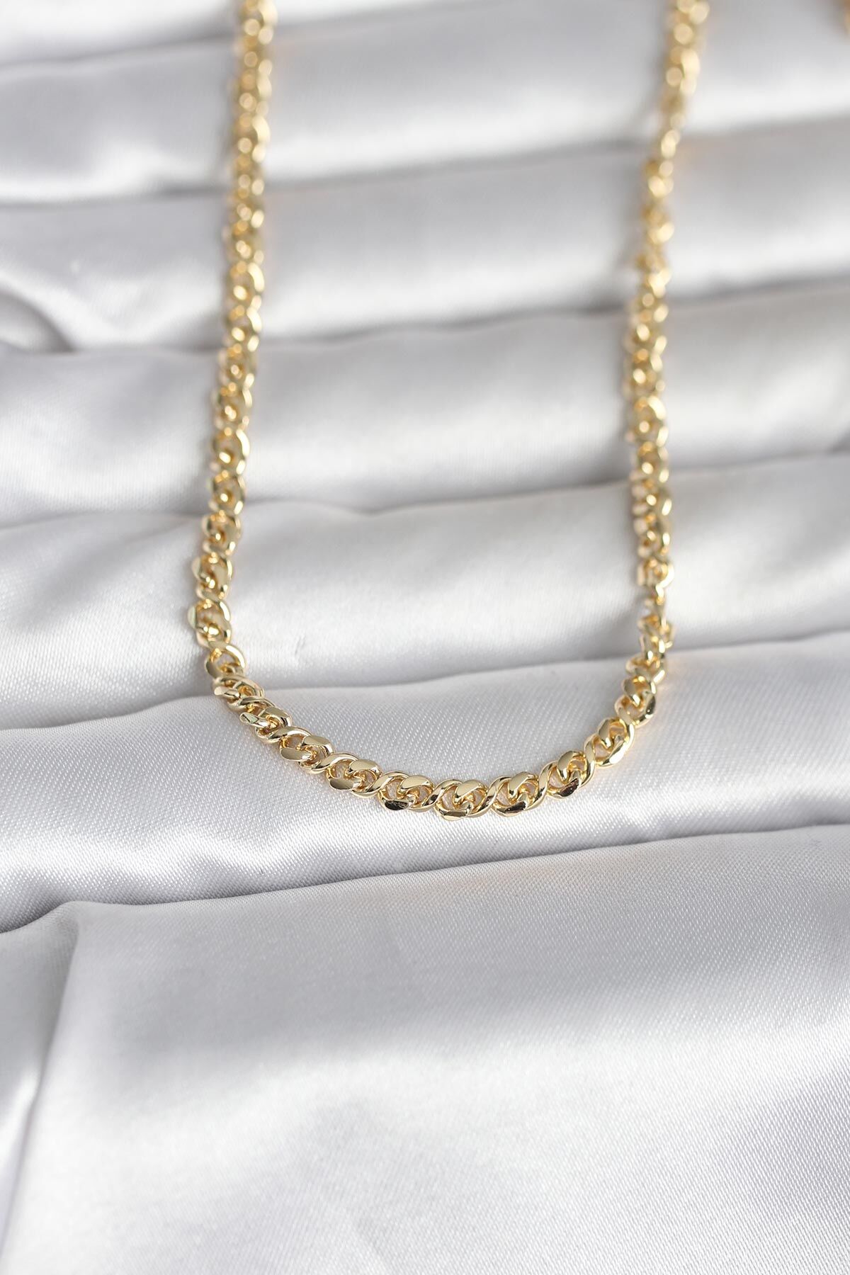 CM 14K Gold Renk Zincir Model 60 cm Kadın Kolye - TJ-BKO10993