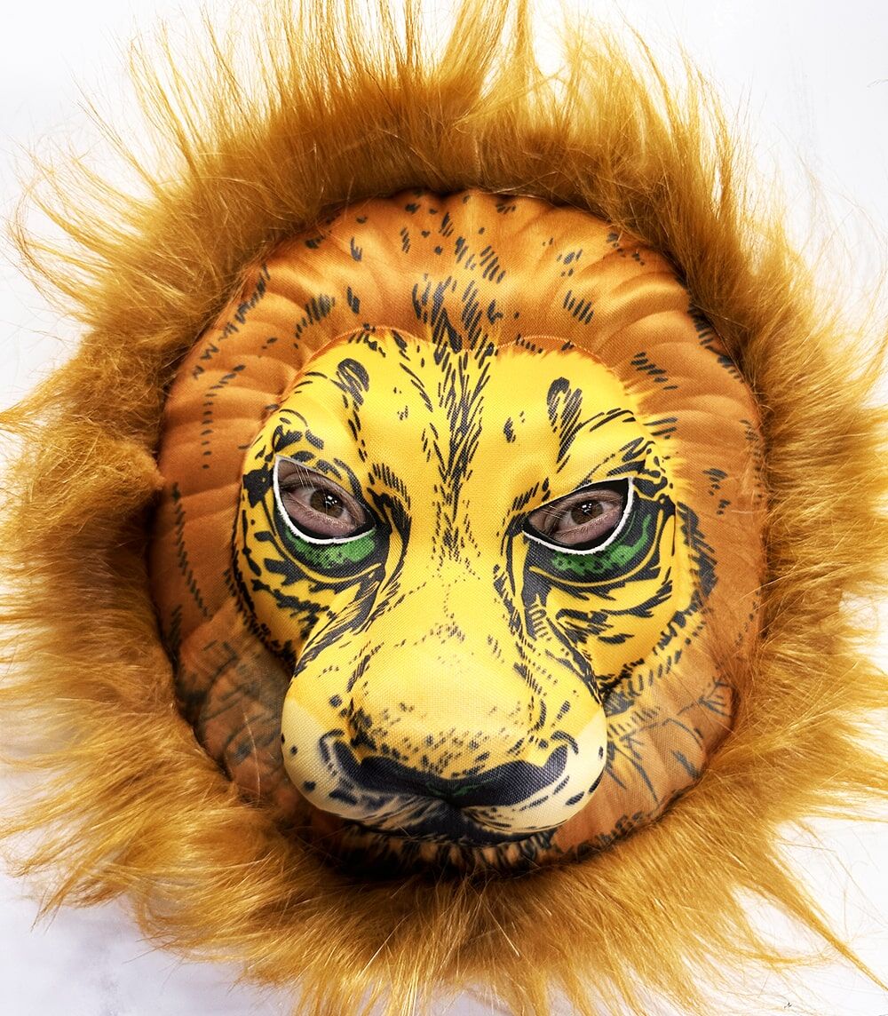 Peluş Aslan Maskesi Kahverengi Yeleli Mega Peluş 33 No (4944)