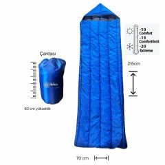 Uyku Tulumu Mavi Renk Su Geçirmez Kumaş 20 Dereceye Kadar Isı Yalıtımlı  - 215 cm x 70 cm  (4944)