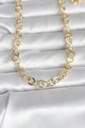 CM 14K Gold Renk Kalın Halka Zincirli 60 cm Kadın Kolye - TJ-BKO10999