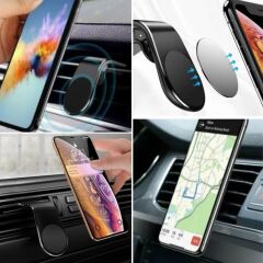 Havalanndırma Izgarasına Takılabilen Mandallı Mıknatıslı Oto Araç Içi Manyetik Telefon Tutucu (4944)