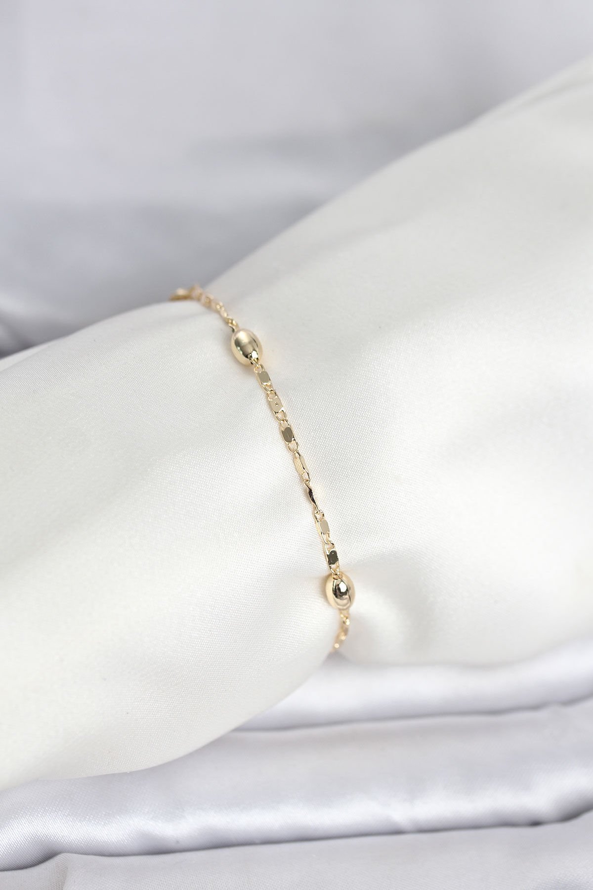 CM 14K Gold Renk Damla Topçuk Model Kadın Bileklik - TJ-BB8284