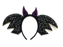 Siyah Renk Yarasa Model Boynuzlu Halloween Tacı 37x19 cm