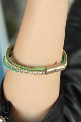 Yeşil Renk Metal Sonsuzluklu Bayan Bileklik - TJ-BB2550-KS