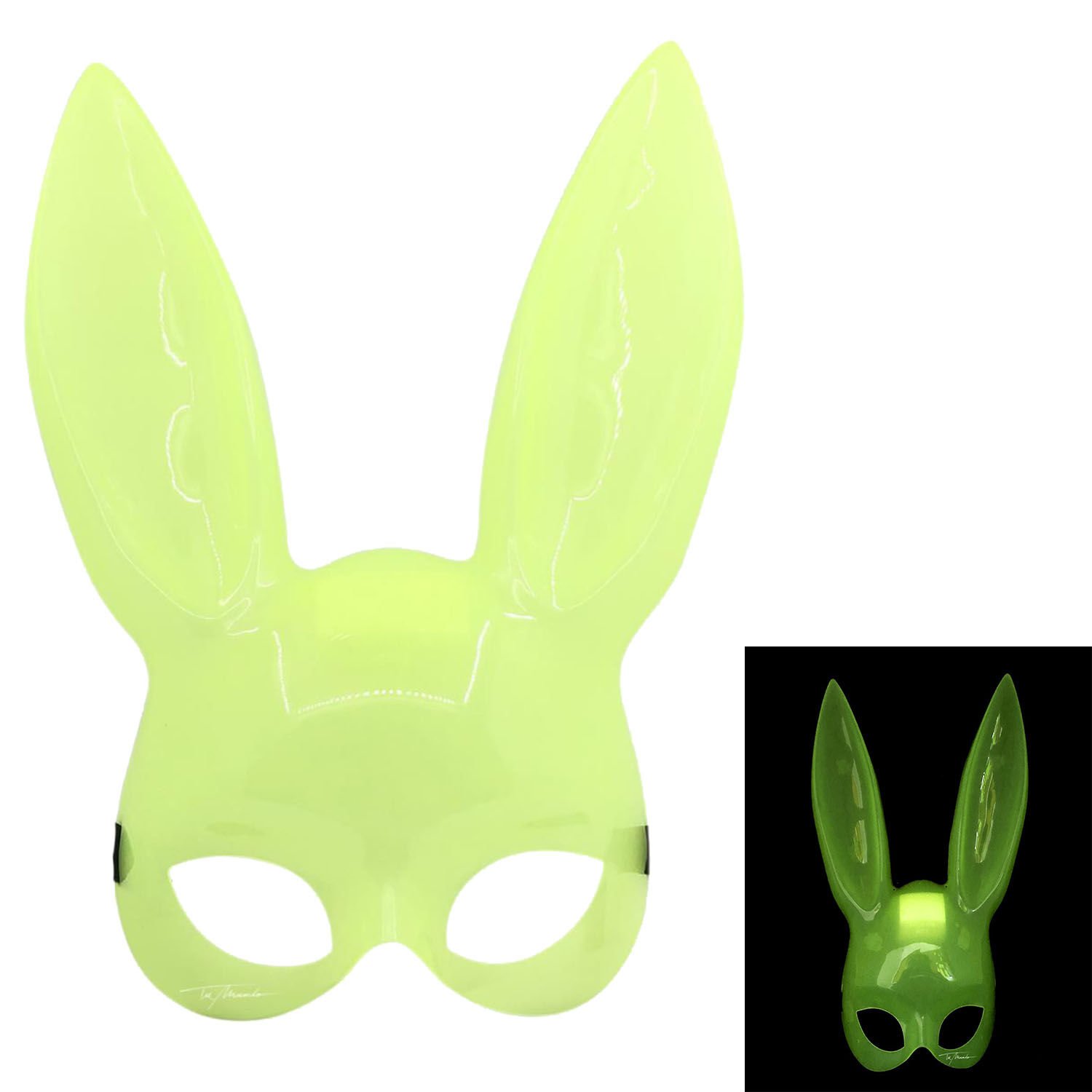 Karanlıkta Yanan Glow Floresan Tavşan Maskesi 32x22 cm (4944)