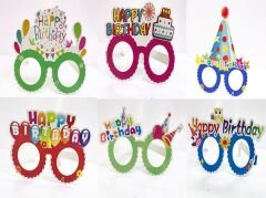 Happy Birthday Doğum Günü Karton Gözlük 6 Adet