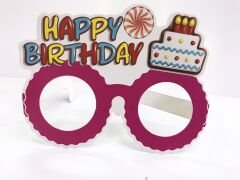 Happy Birthday Doğum Günü Karton Gözlük 6 Adet