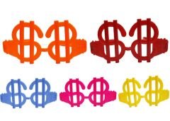 Büyük Dolar Parti Gözlüğü Neon Renk 12 Adet