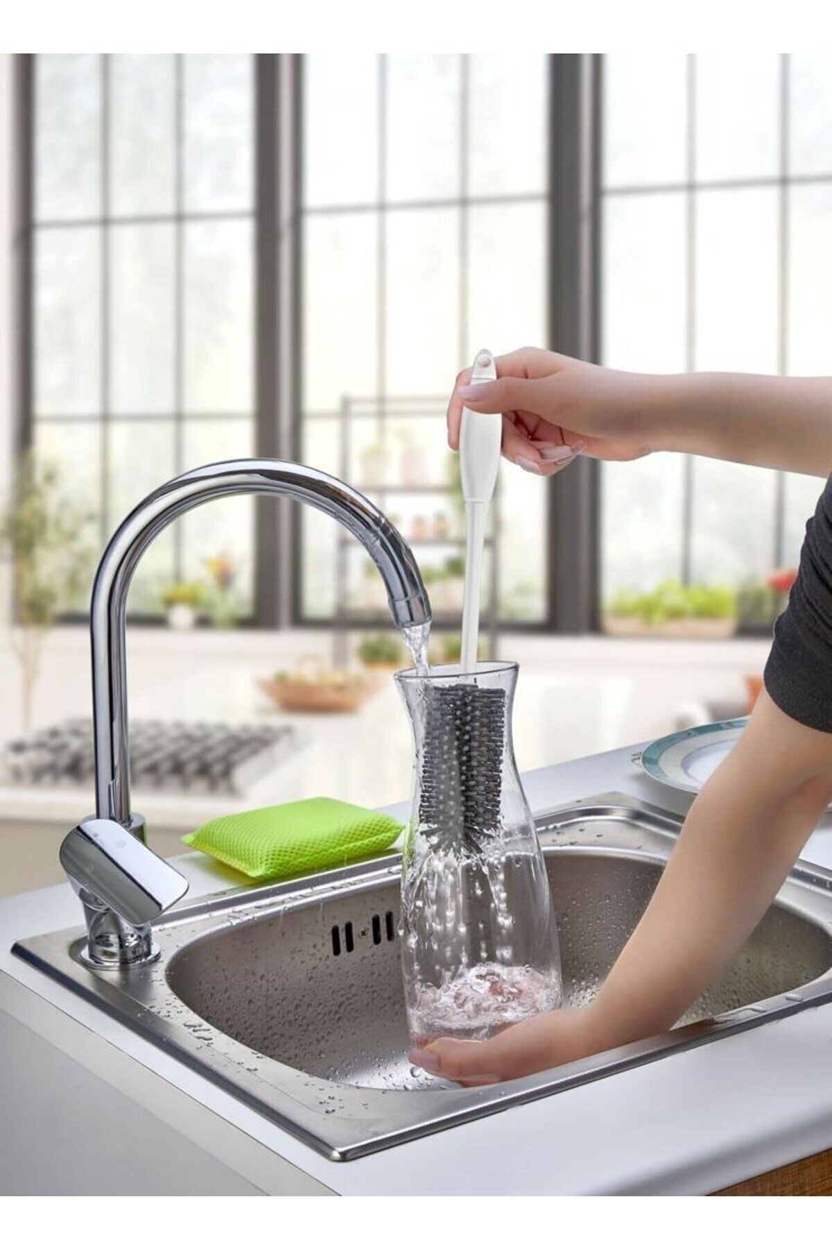 Silikon Şişe Biberon Konserve Kavanoz Matara Temizleme Fırçası Çok Amaçlı Temizleme Fırçası Bpa Free (4944)