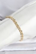 CM 14K Gold Renk Yassı Zincir Model Kadın Bileklik - TJ-BB8305