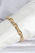 CM 14K Gold Renk Kalın Burgu Zincirli Model Kadın Bileklik - TJ-BB8306