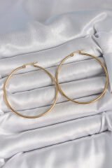 316 Çelik Gold Renk 53 mm Halka Model Kadın Küpe - TJ-BKP10511
