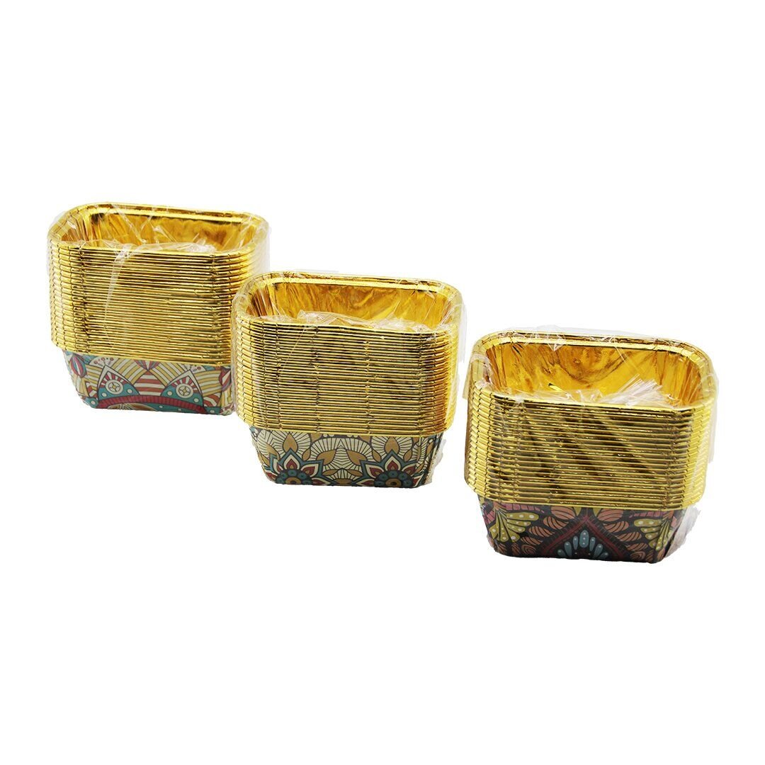20 PCS GOLD - FOLYOLUDİKDÖRTGEN - KALIN MUFFİN KAĞIT KEK KAPSÜLÜ (4944)