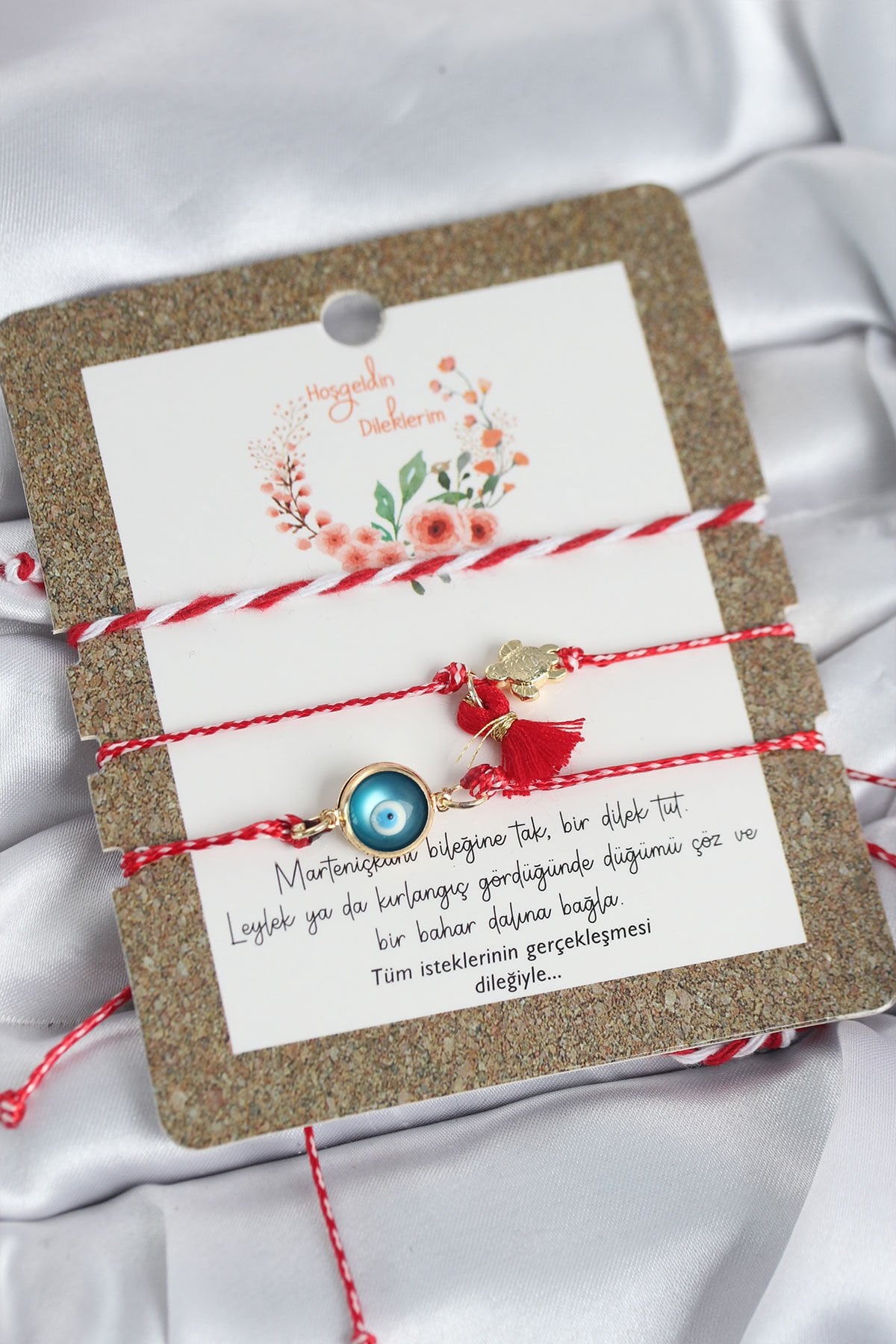 Marteniçka Bileklik 3'lü Püsküllü ve Nazarlı Model - TJ-BB8310