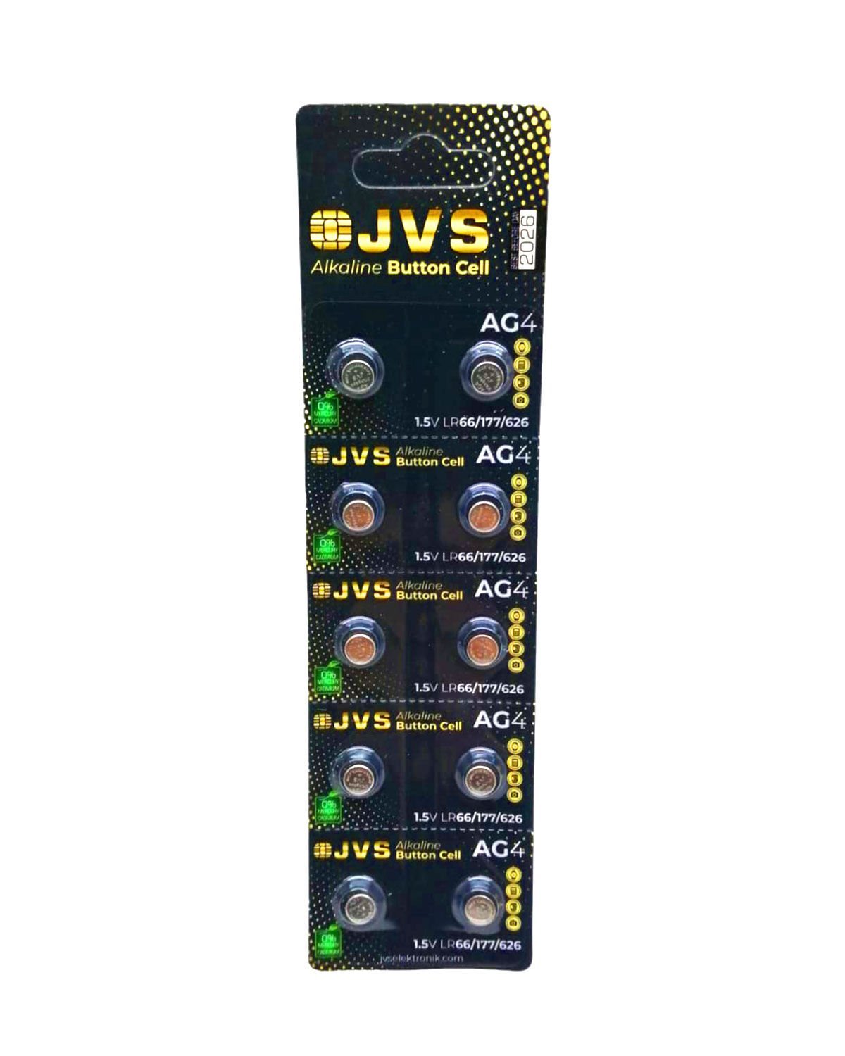 JVS AG4 1.5V LR66 SAAT PİLİ 10LU KART (4944)