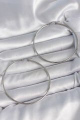 316 Çelik Gümüş Renk 63 mm Halka Model Kadın Küpe - TJ-BKP10518