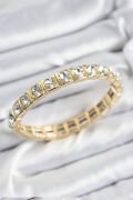 Pirinç Zirkon Taşlı Kare Model Gold Renk Lastikli Kadın Bileklik - TJ-BB7497
