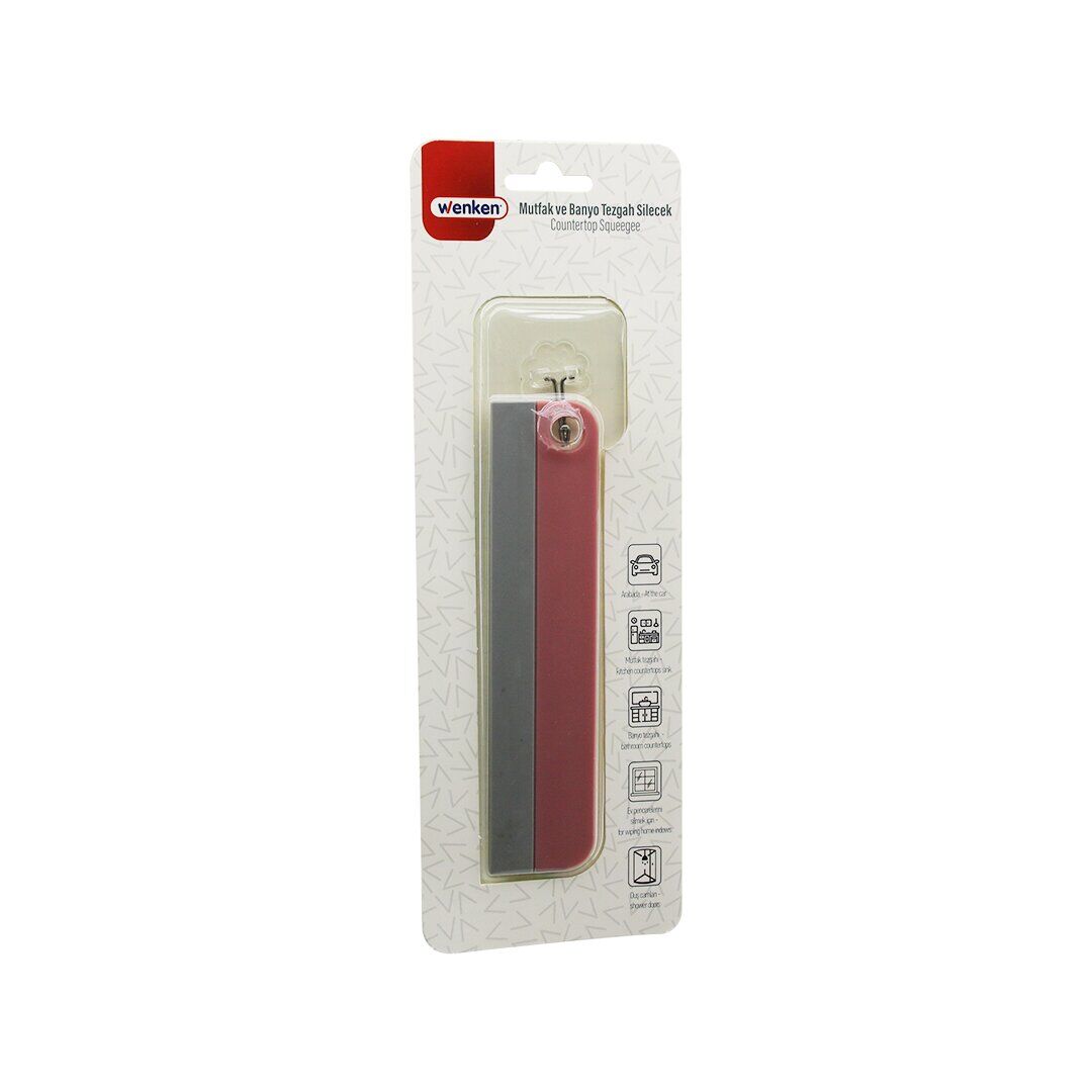 MUTFAK-BANYO TEZGAH OTO-EV PENCERE SİLECEK CAMSİL - ÇEKPAS SAPSIZ - TUTACAKLI ASKILIKLI 17.5CM (4944)