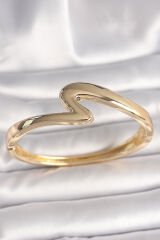 Pirinç Gold Renk ZikZak Model Kadın Kelepçe - TJ-BB6859