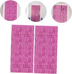 Ekstra Metalize Rose Gold Renk Disko Dikdörtgen Kesim Kapı Perdesi Dekorasyon 1x2 Metre (4944)