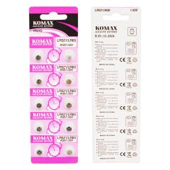 KOMAX AG-0 ALKALİN LR521/379 DÜĞME PİL (10LU PAKET) (4944)