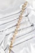 Pirinç Zirkon Taşlı Yonca Baget Model Gold Renk VIP Seri Kadın Bileklik - TJ-BB7510