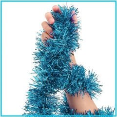 Parti İçin Sim Süs 2 Metre Uzunluk 8 cm Genişlik Açık Mavi Renk İthal (4944)