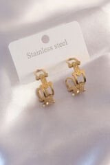 Çelik Gold Renk Tifanny Zincir Model Kadın Küpe - TJ-BKP6933