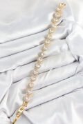 Pirinç Zirkon Taşlı Daire Baget Model Gold Renk VIP Seri Kadın Bileklik - TJ-BB7514