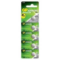 GP 186 LR43 ALKALİN 1.5V DÜĞME PİL ( (186F-2C5) 5Lİ PAKET (4944)